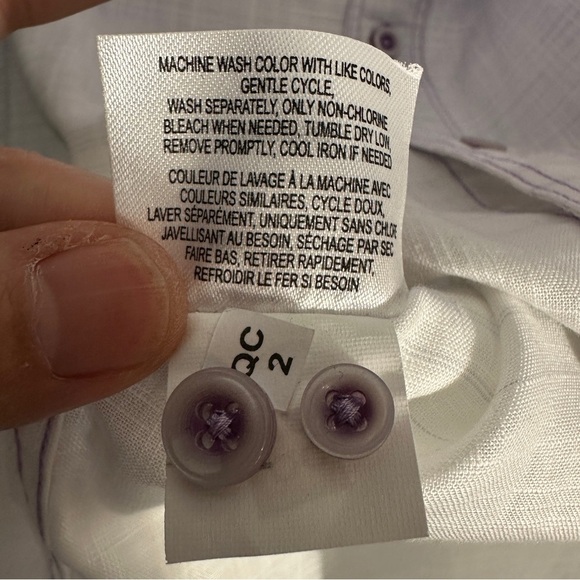 Nicoby sz L 100% cotton purple ombre men's shirt, long sleeve, made in India - Picture 6 of 7